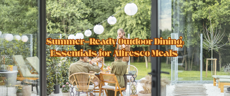 Cozy outdoor dining setup with chairs and table showcasing outdoor dining essentials for summer in a garden