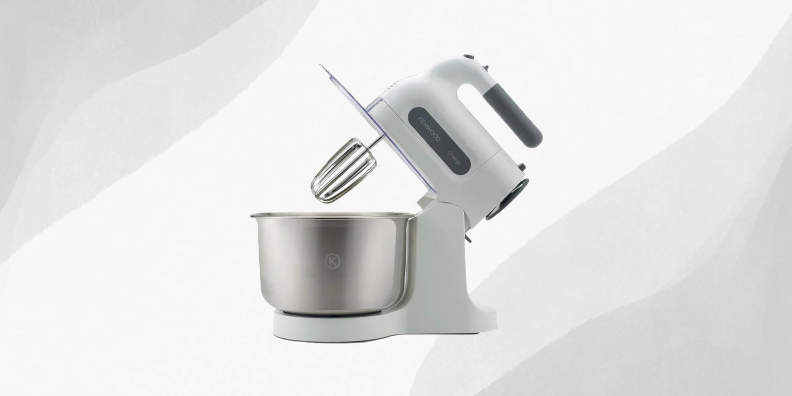 Kenwood Chefette stylish mixer with a metal bowl and beaters