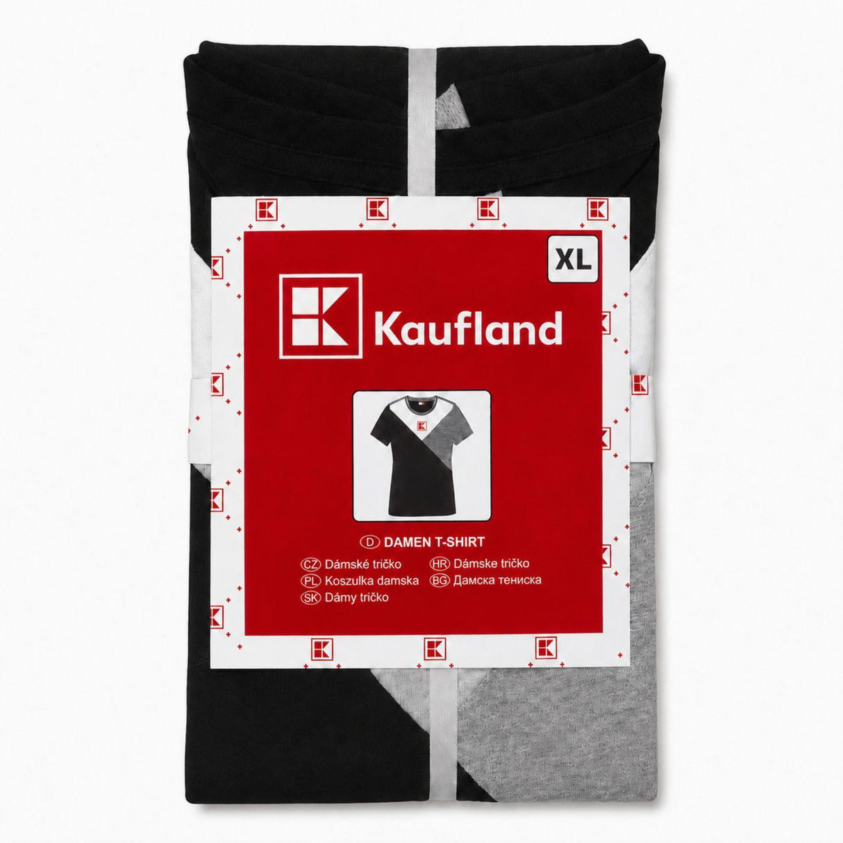 Kaufland Women's Black Grey and White 100% Cotton T-Shirt Size XL