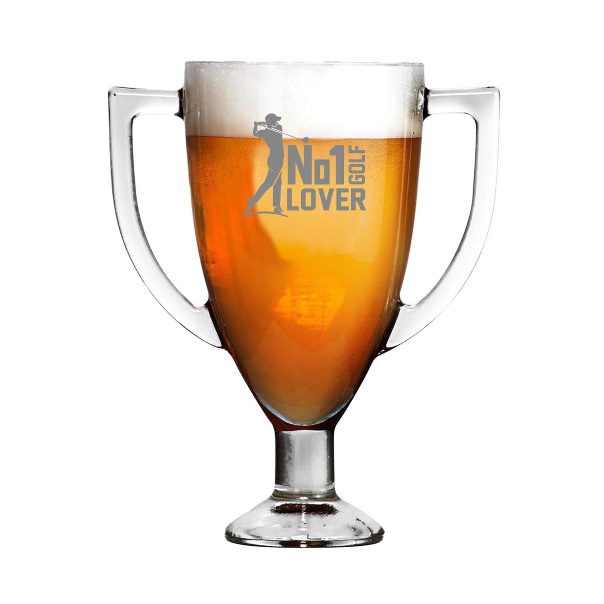 No 1 Golf Lover Trophy Pint Glass Clear