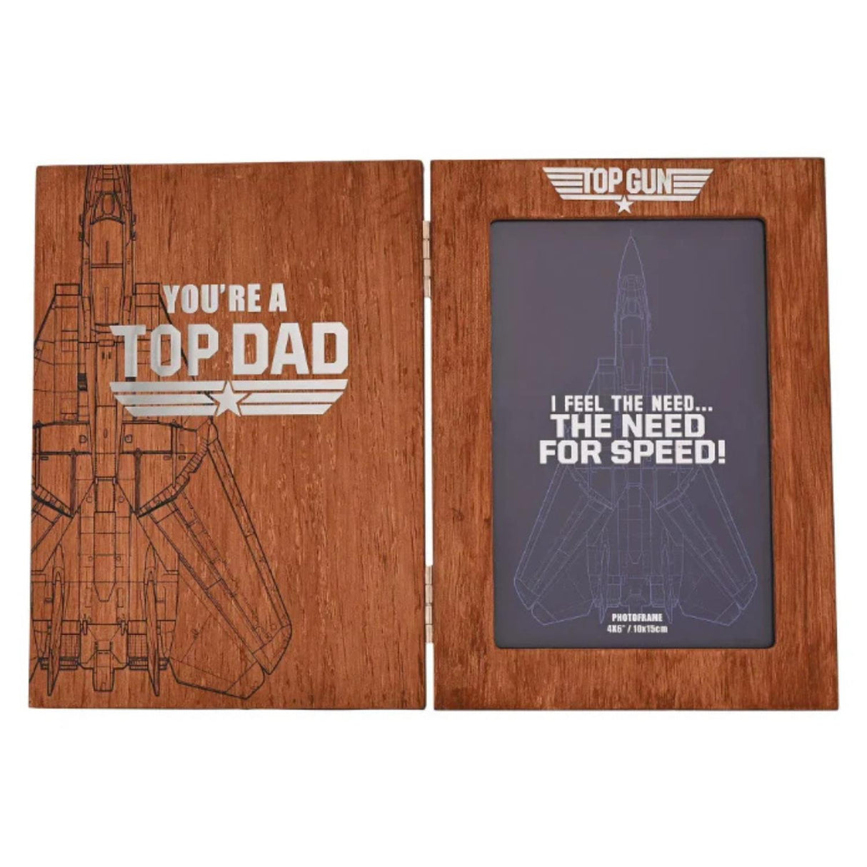 Top Gun Top Dad Folding Photo Frame Brown
