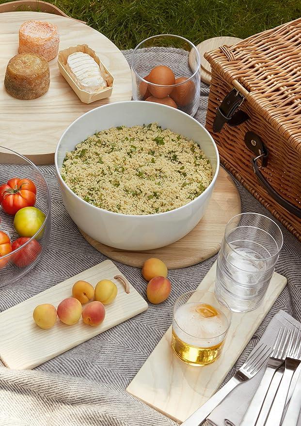 LSA Dine White Porcelain Bowl with Lid 26cm