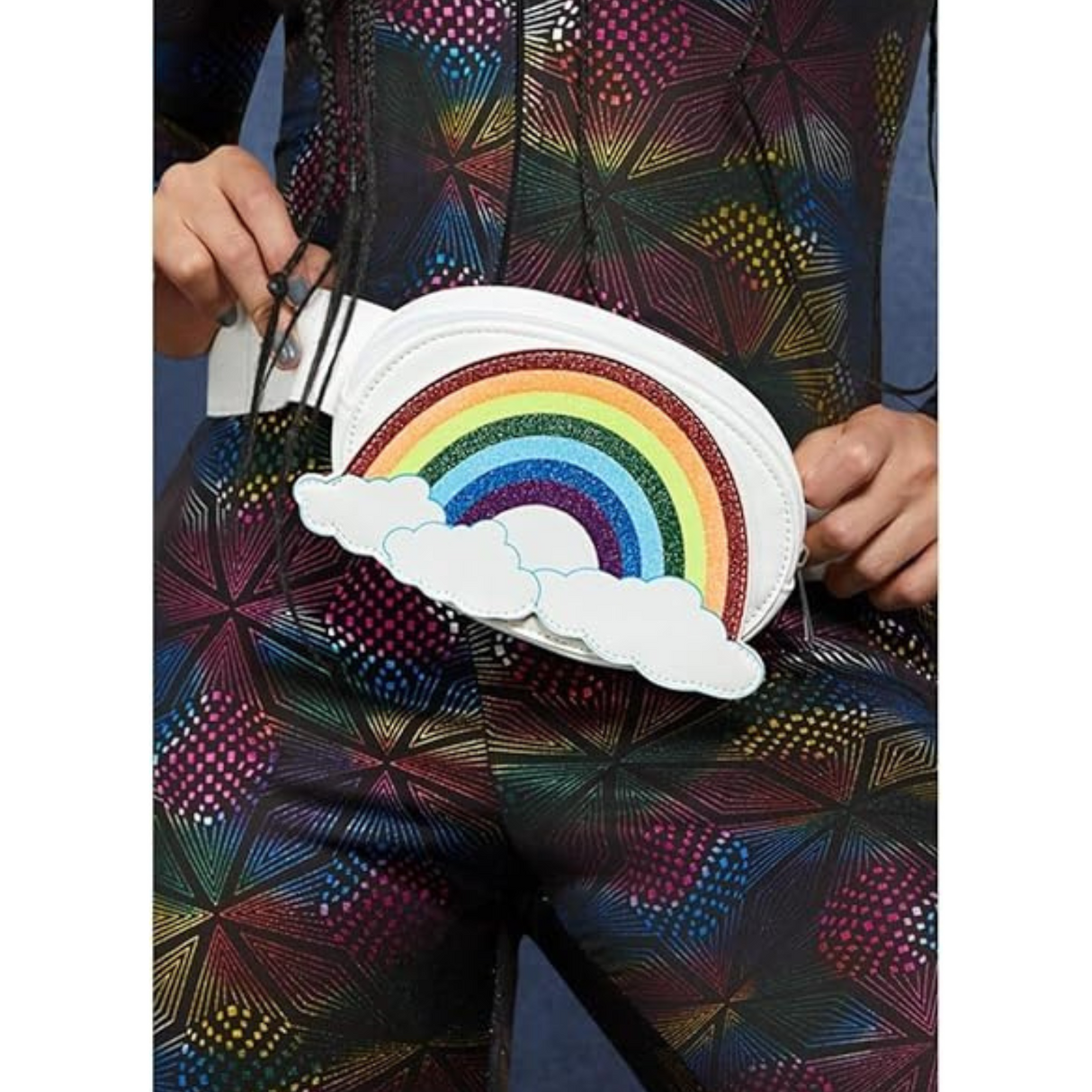 Smiffys Fever Rainbow Bum Bag, Fever Accessories Fancy Dress, Fever Dress Up Accessories
