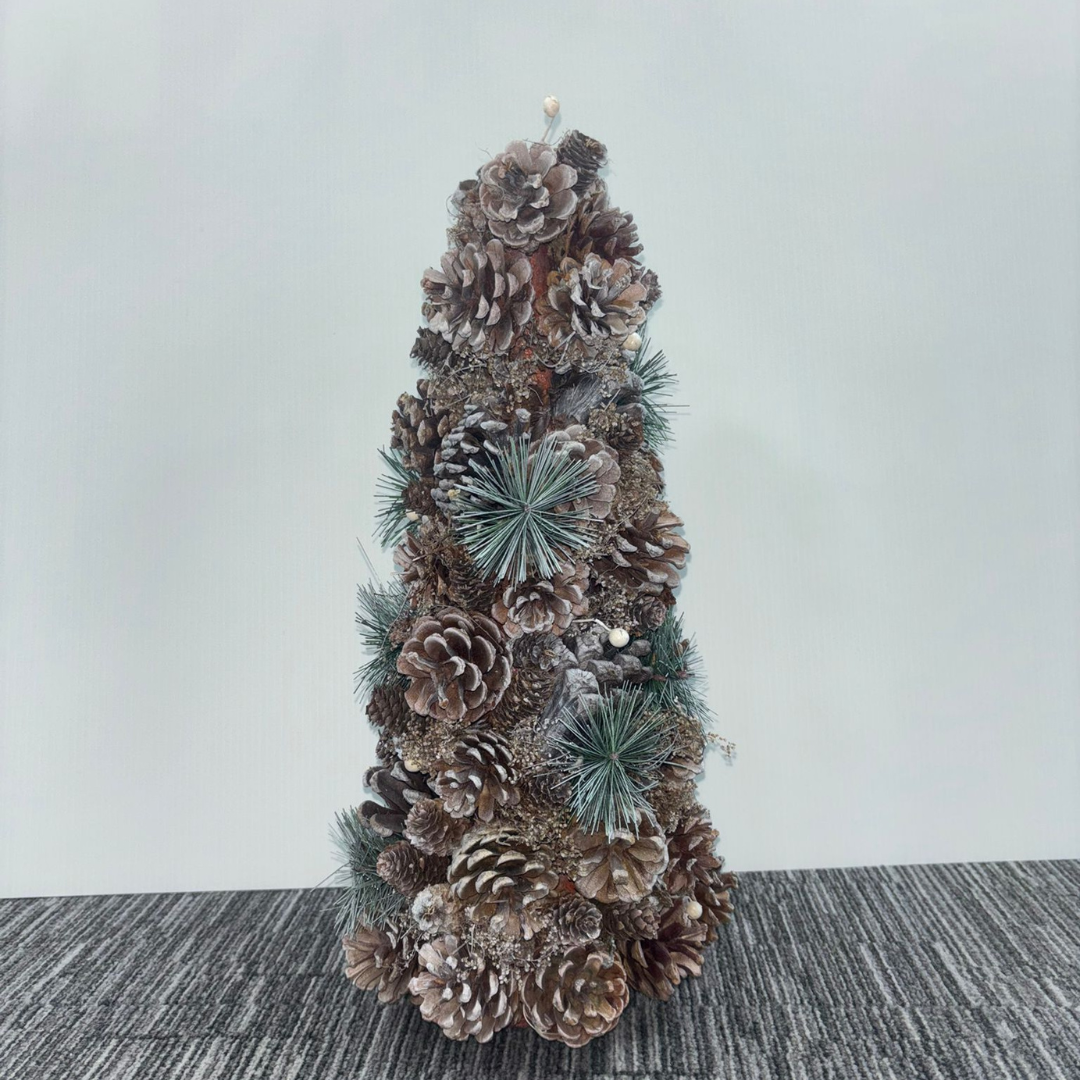 Pinecone Christmas Tree Ornament with Frosted Detail 38cm