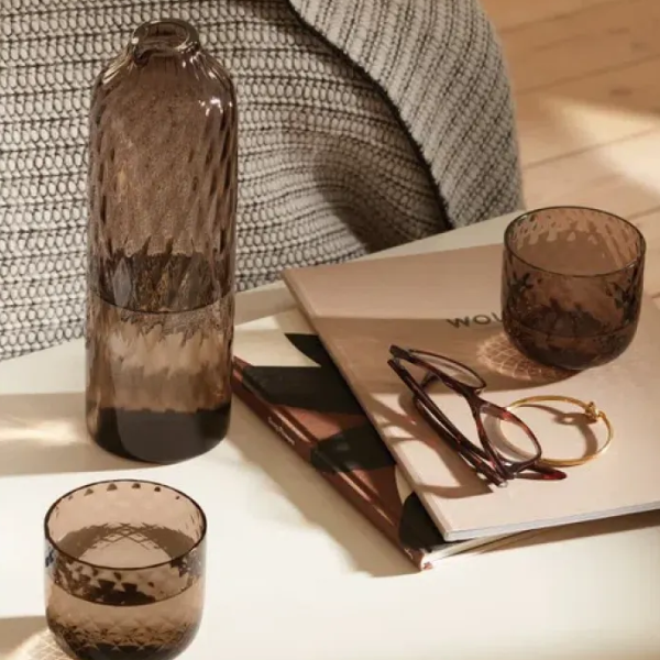 LSA Dapple 1 Litre Glass Carafe Earth Brown