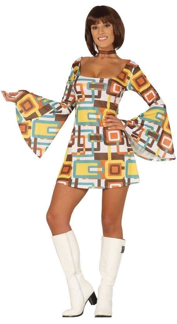 Women's 1960s Hippy Fancy Dress Costume - L