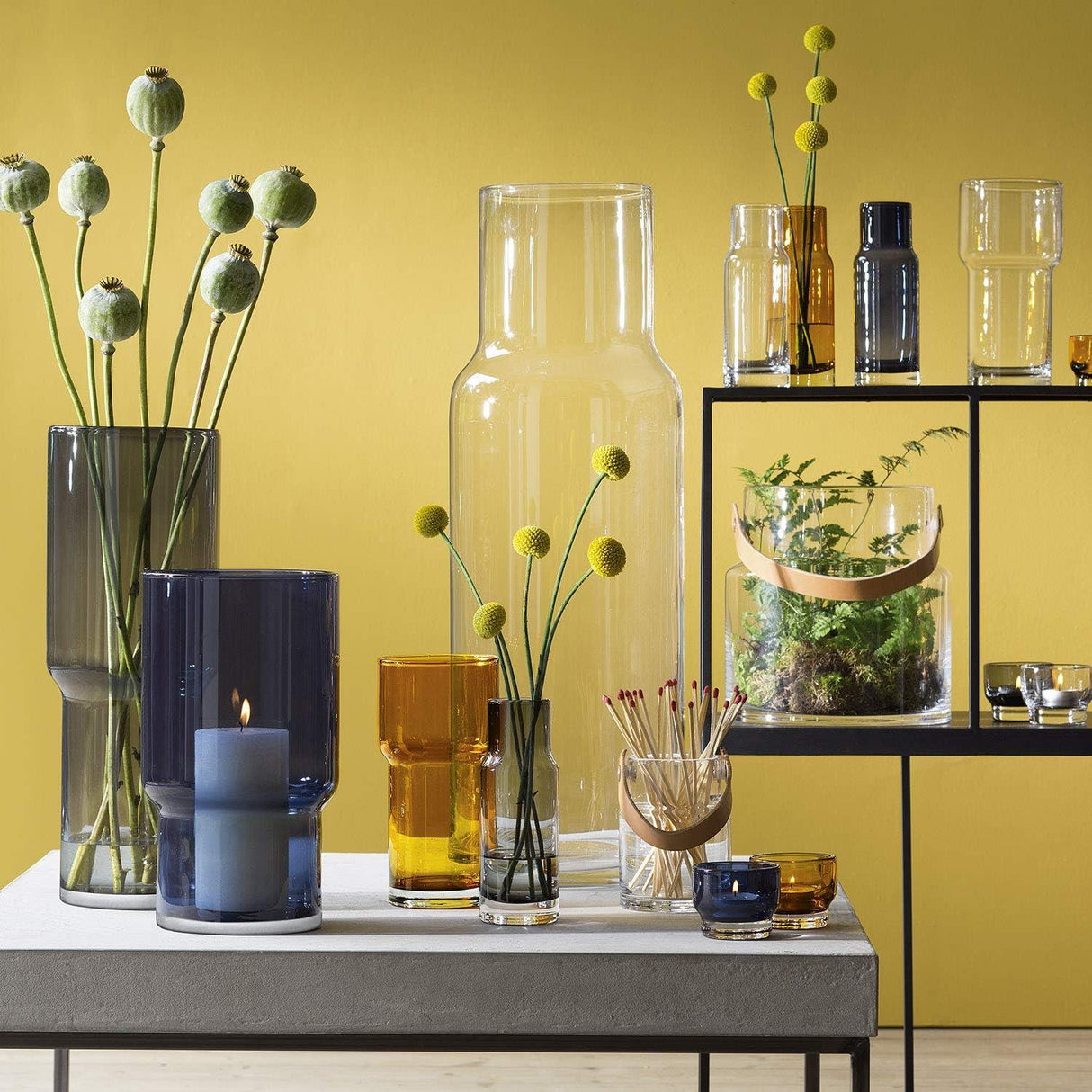 LSA Utility Vase H19cm Handmade Sapphire Blue Glass Design