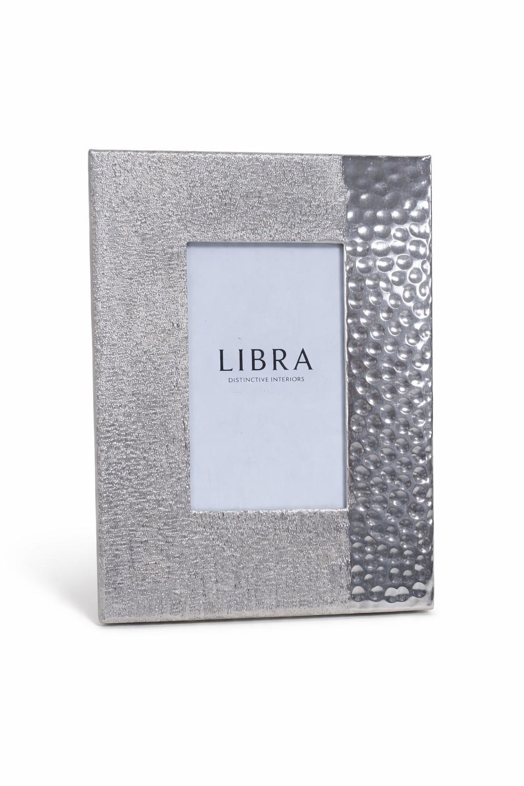 Libra Aluminium Mink Tone Hammered Pebble Photo Frame