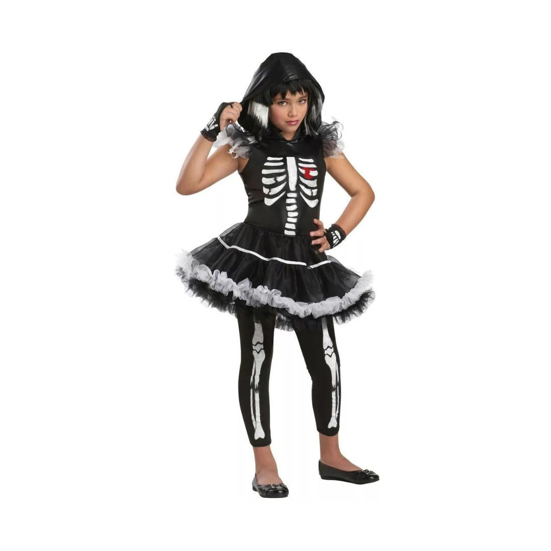 Skela-Rina Skeleton Girls Halloween Costume Size 6-8 Years