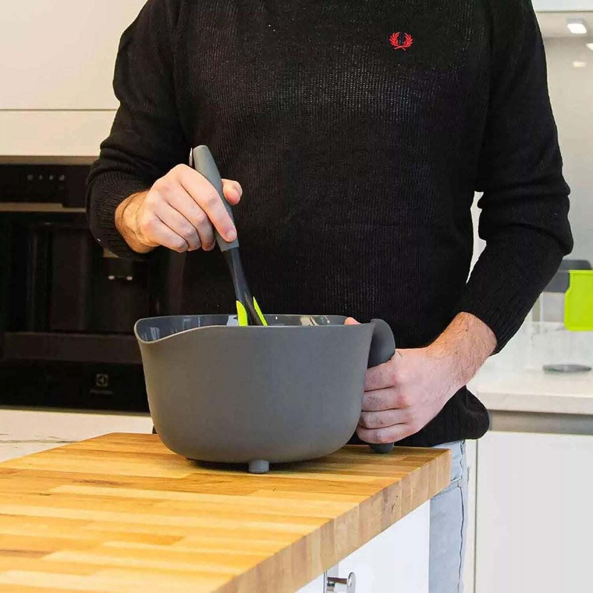 CALITEK Mixing Food Prep Set Colander Measuring Jug Non-Slip 4 Piece Set