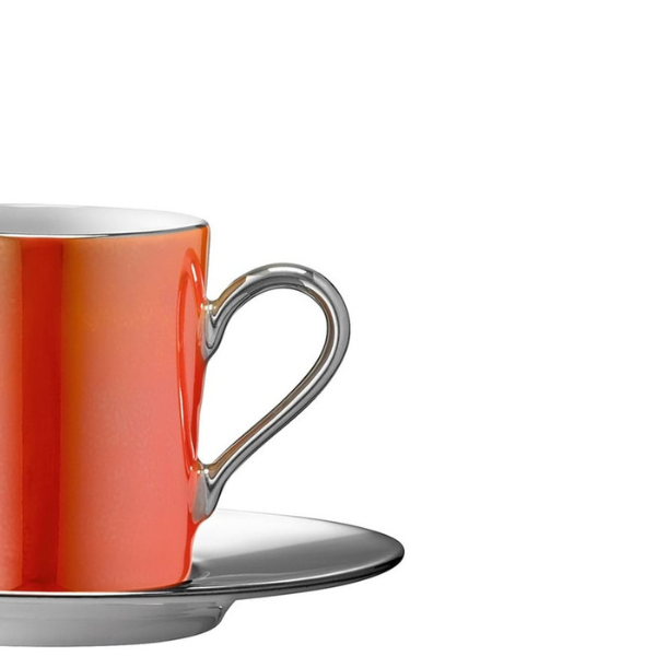 LSA Palazzo 100ml Porcelain Coffee Cup and Saucer Orange