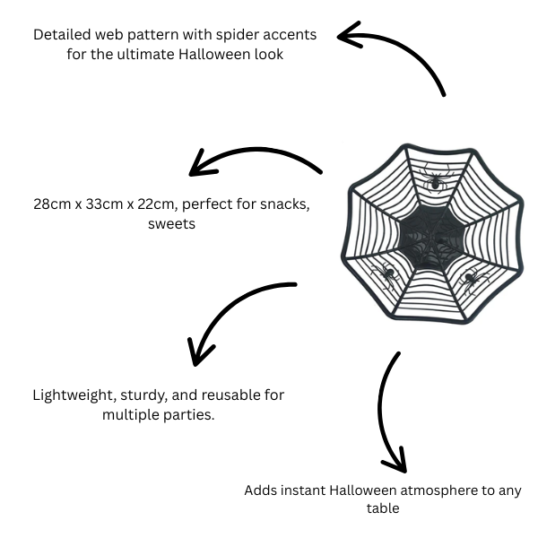 Amscan Spider Web Plastic Bowl 28cm x 33cm x 22cm