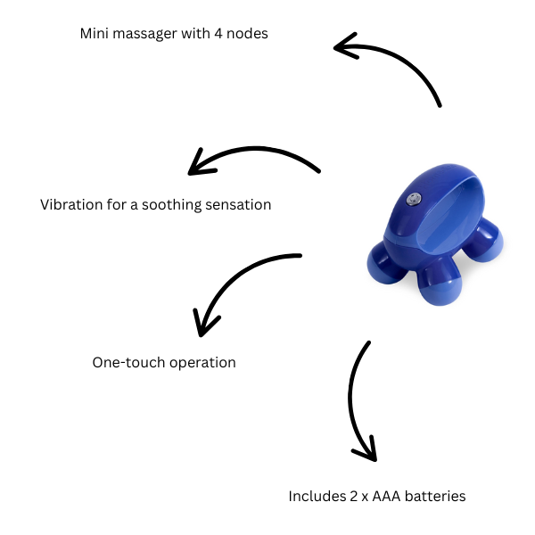Homedics Quattro Mini Massager - Blue Portable Handheld
