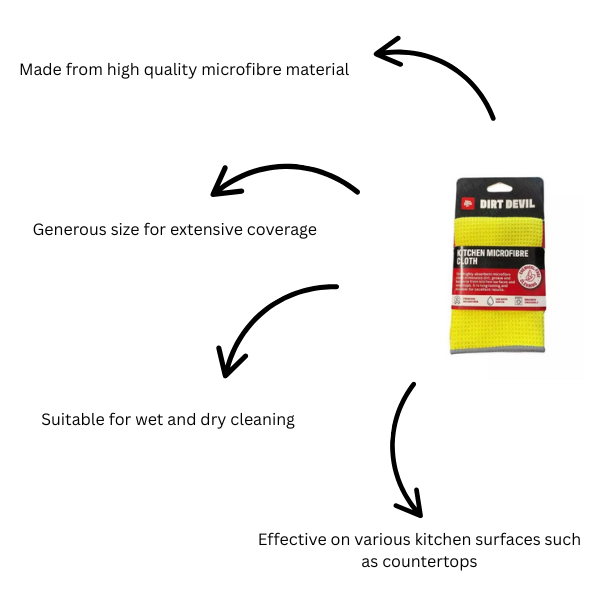 Dirt Devil Kitchen High Quality Microfibre Cloth 30 x 30cm