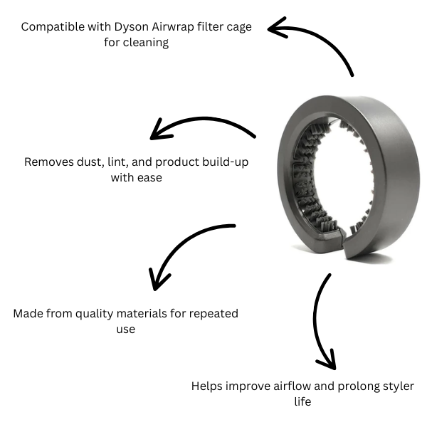Filter Cleaning Brush for Dyson Airwrap Hair Styler Attachment Tool Grey