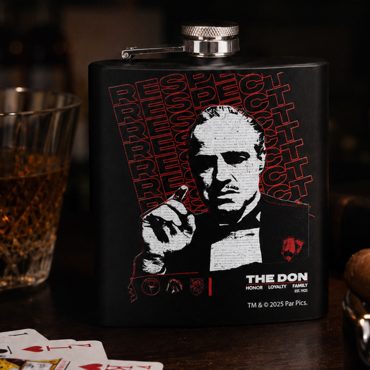 Fandomania The Godfather 'The Don' Hip Flask Black and Red