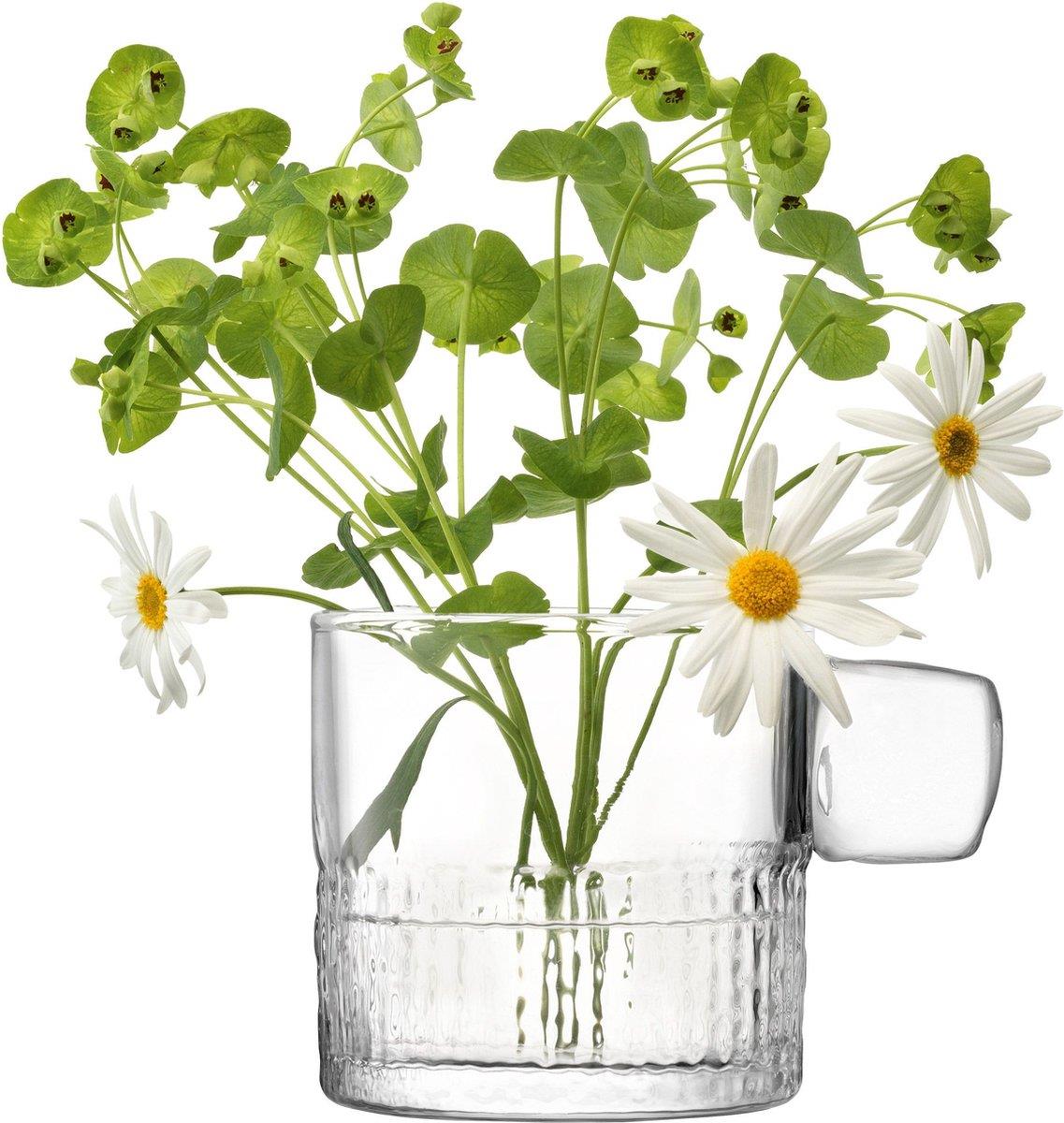 LSA Glass Tealight Holder with Handle 9cm Clear