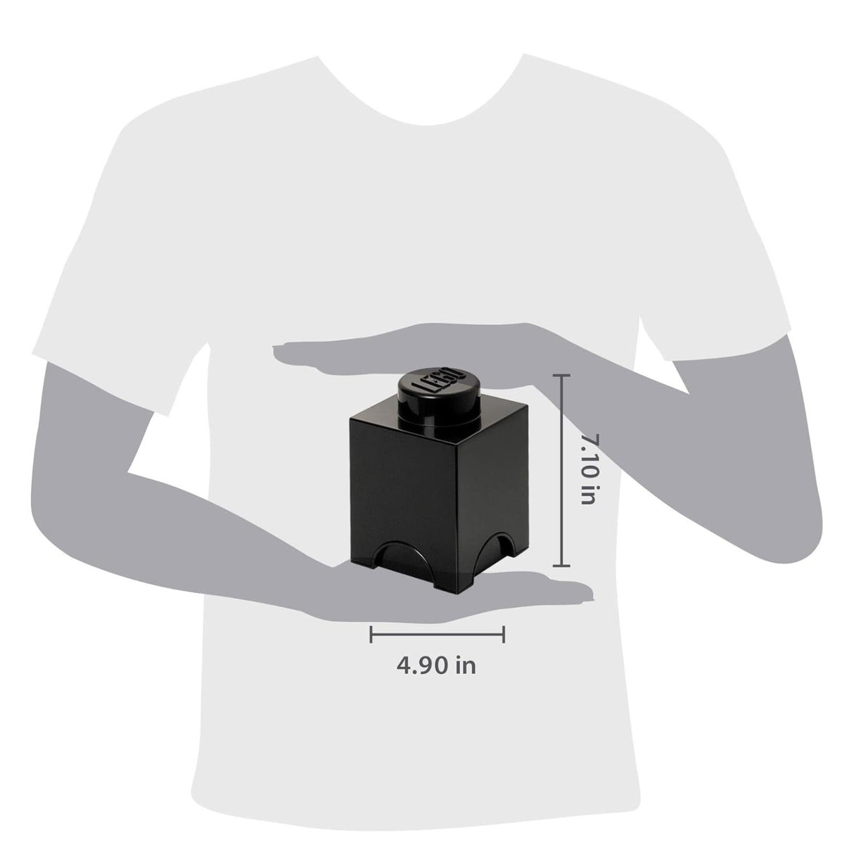 LEGO Round 1-Stud 1.2L Stackable Storage Brick Black