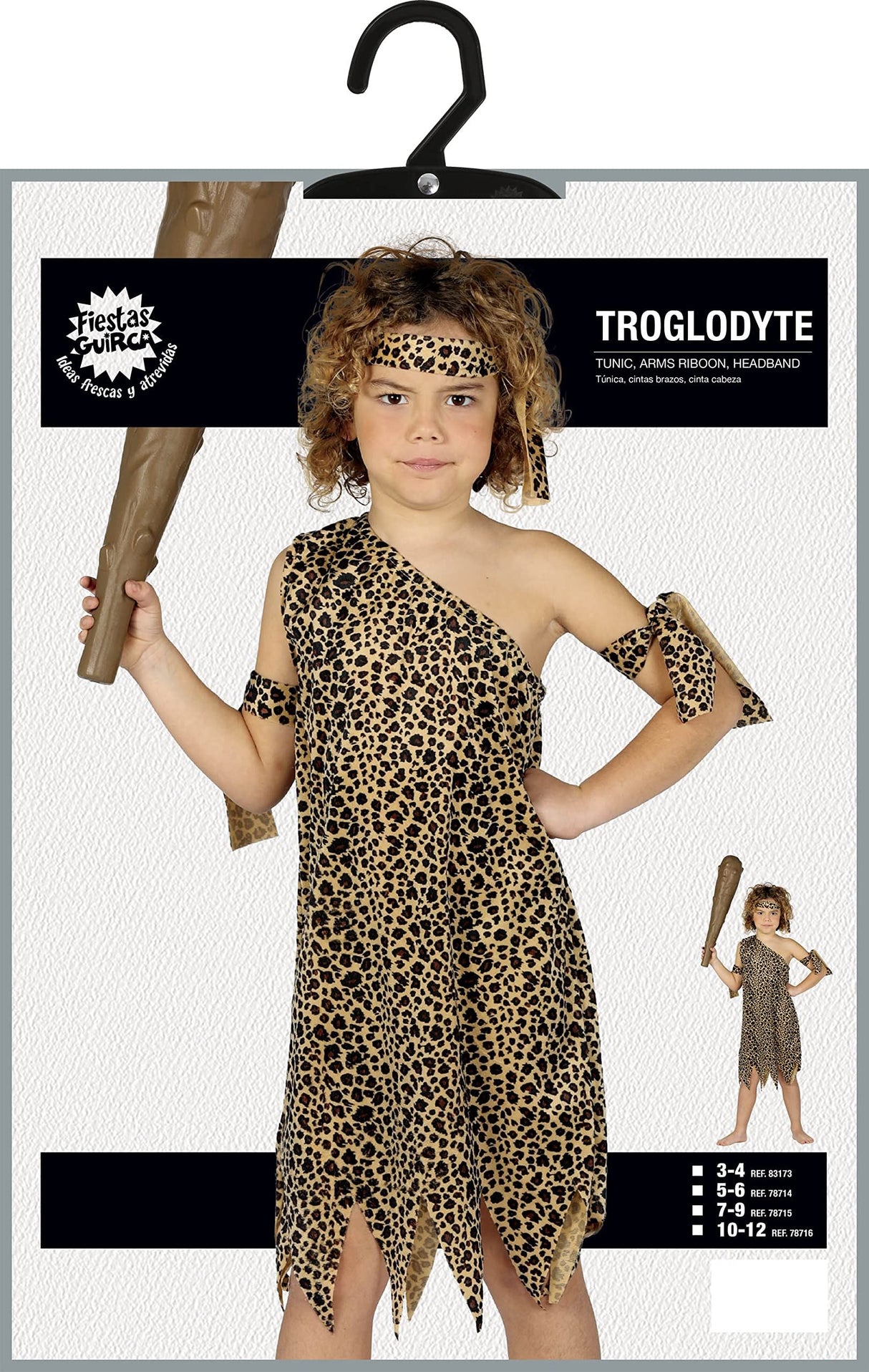 Child Stone Age Caveman Cave Boy Costume - 5-6 Years