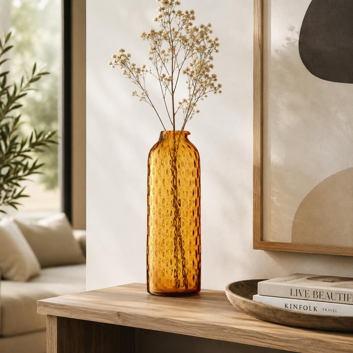 LSA Dapple 1L Glass Carafe Amber