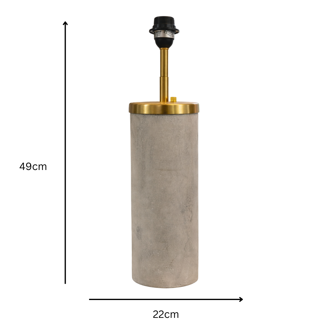 Marble Table Lamp Base 49cm with Brushed Gold Detail No shade