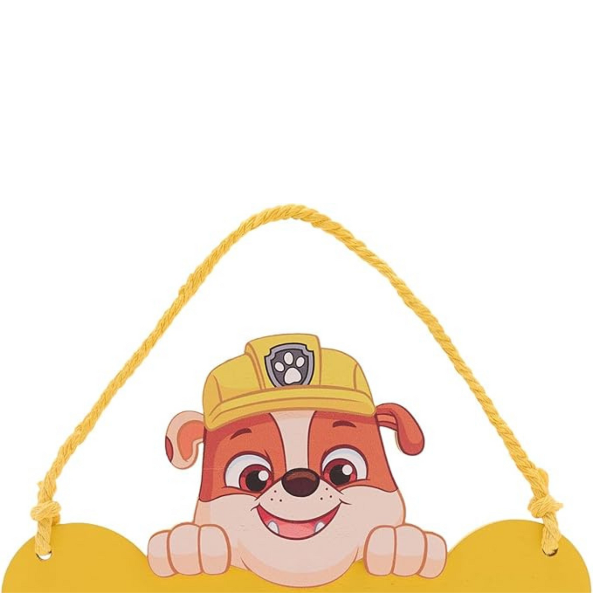 Paw Patrol Rubble Wooden Hanging Plaque Yellow