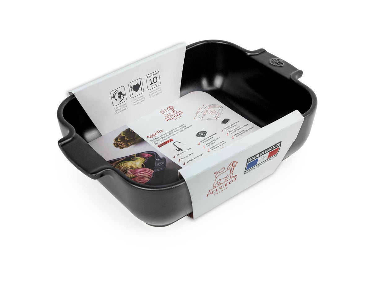 Peugeot Appolia Rectangular Baker Dish 25cm Satin Black