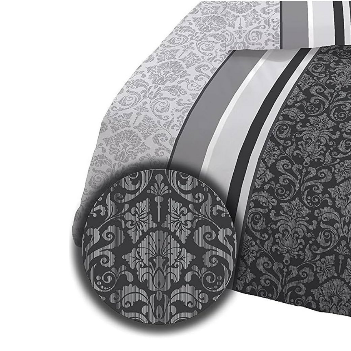 Soma Flannelette Bed Linen Set Anthracite Grey Boho Baroque