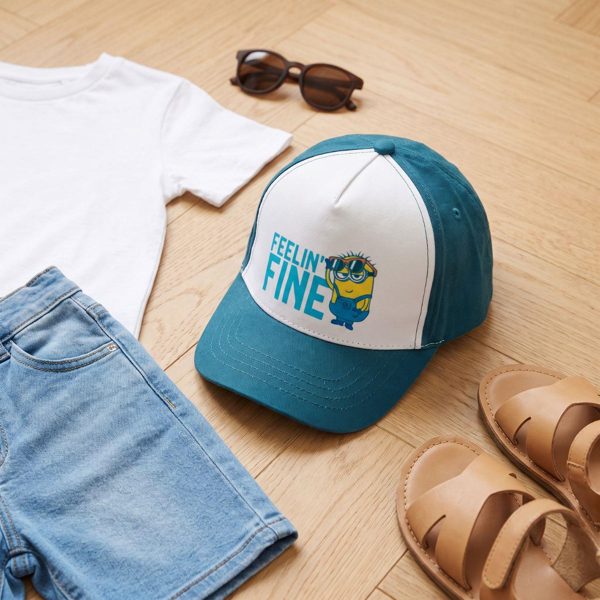 Minions Kids Feelin' Fine Baseball Cap One Size Teal