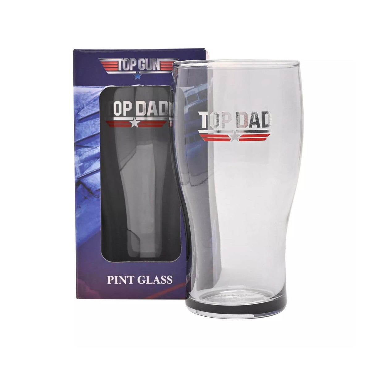Top Gun Top Dad Pint Glass Clear