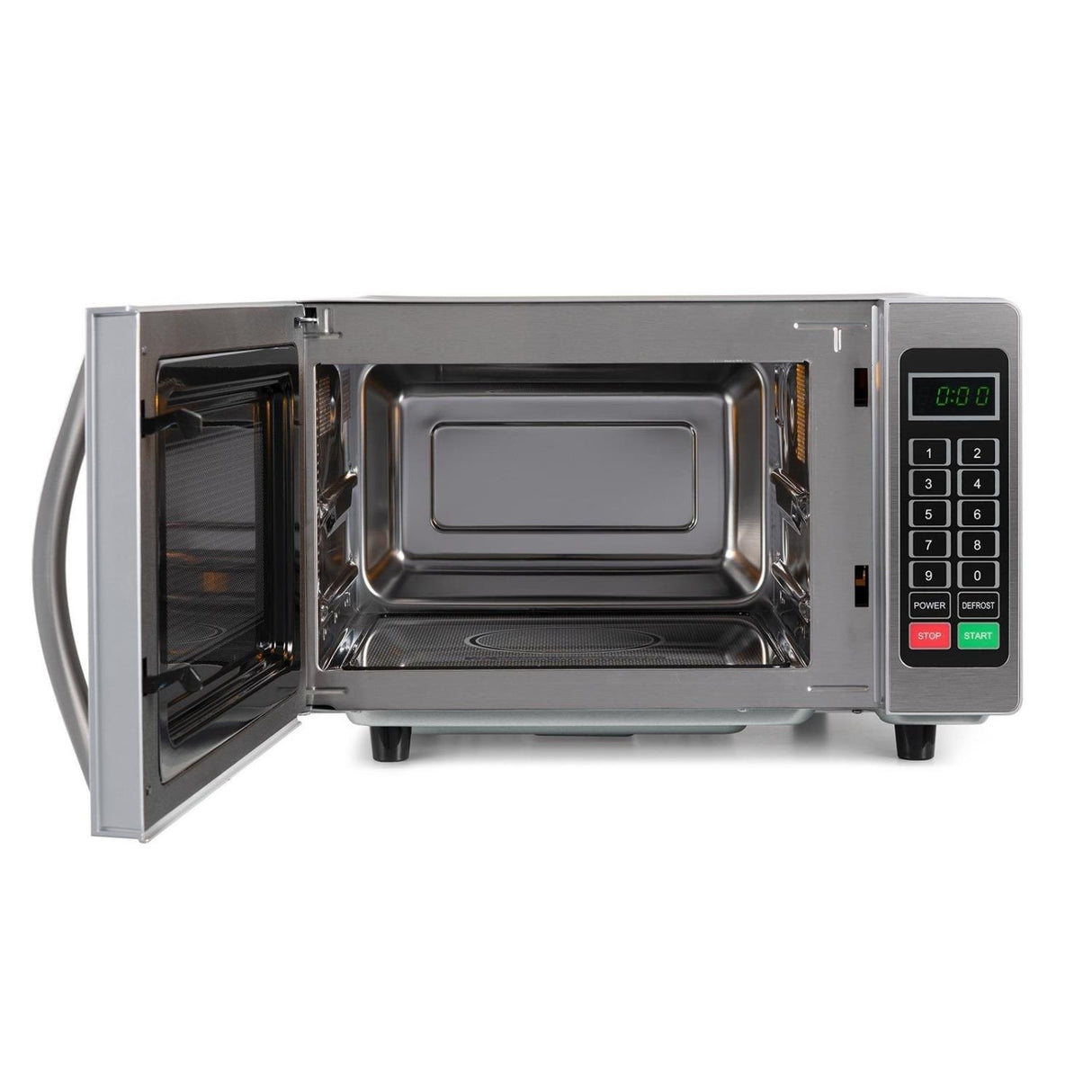 electriQ Freestanding 25L 1000W Flatbed Commercial Style Microwave Silver