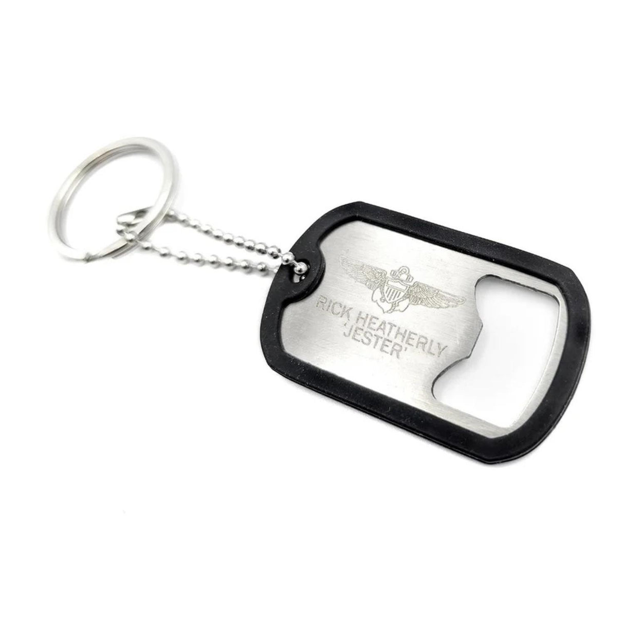 Top Gun Dog Tag Bottle Opener 1 of 5 Designs Selected at Random Silver