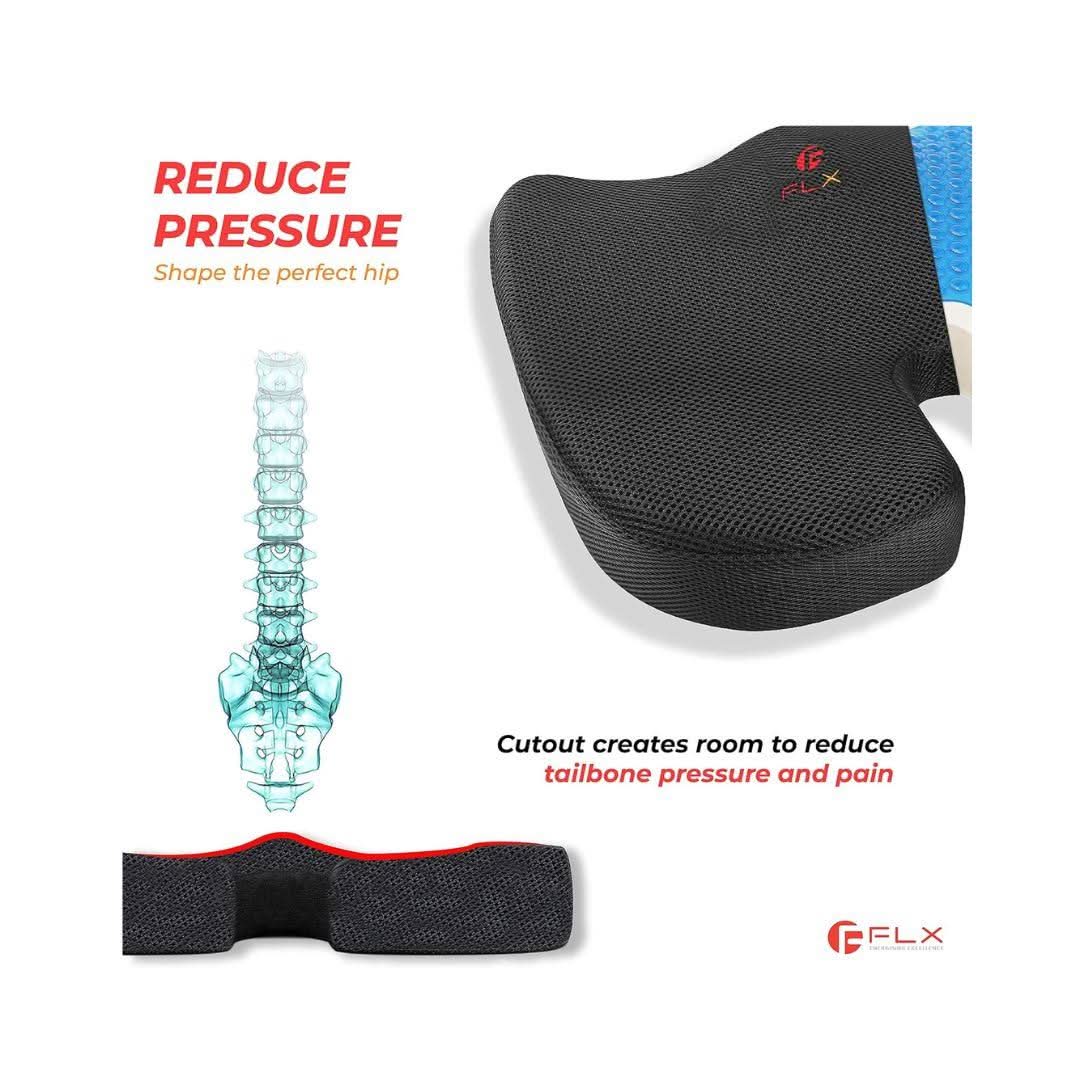 F FLX Energising Excellence Orthopaedic Memory Foam Gel Support Cushion