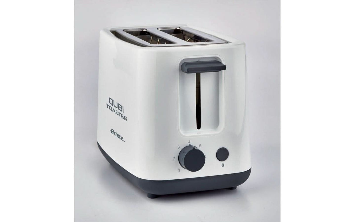 Ariete Qubi 2 Slice Toaster 760W with Stainless Steel Clamps White