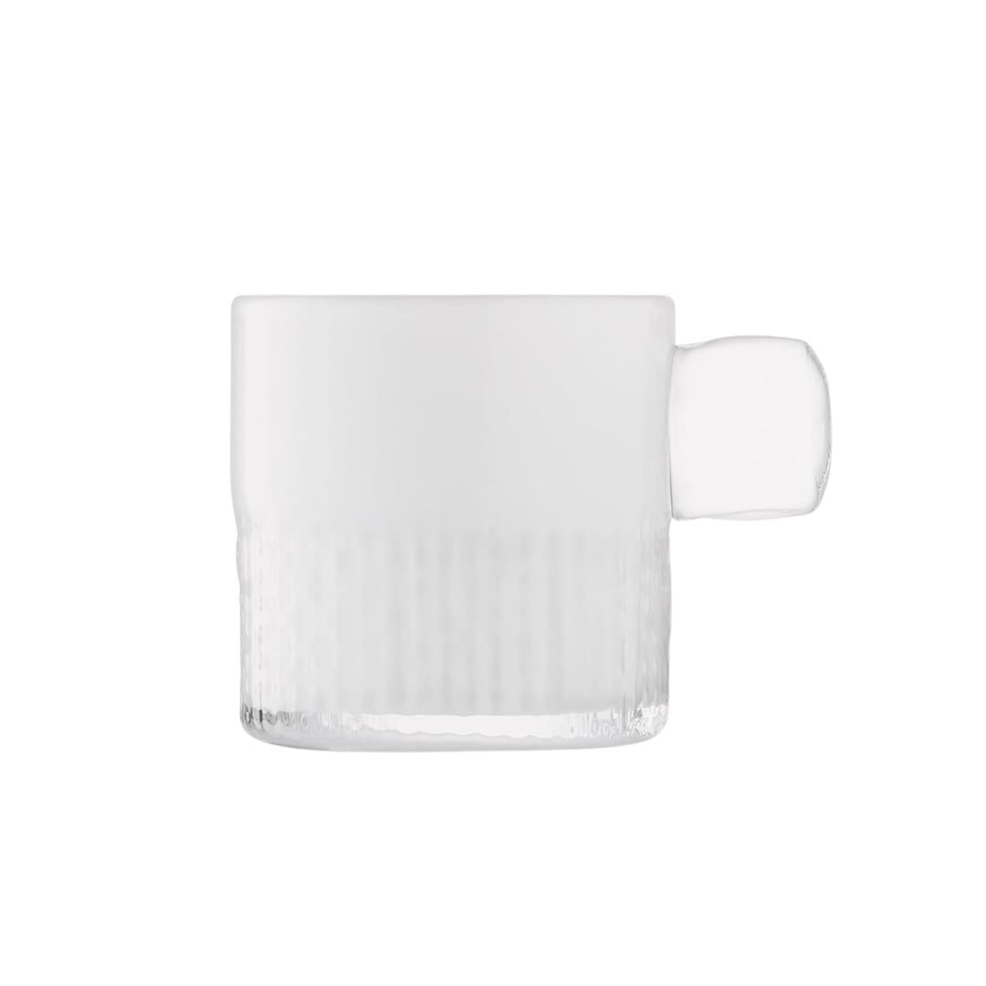 LSA Glass Tealight Holder with Handle 9cm Milk White