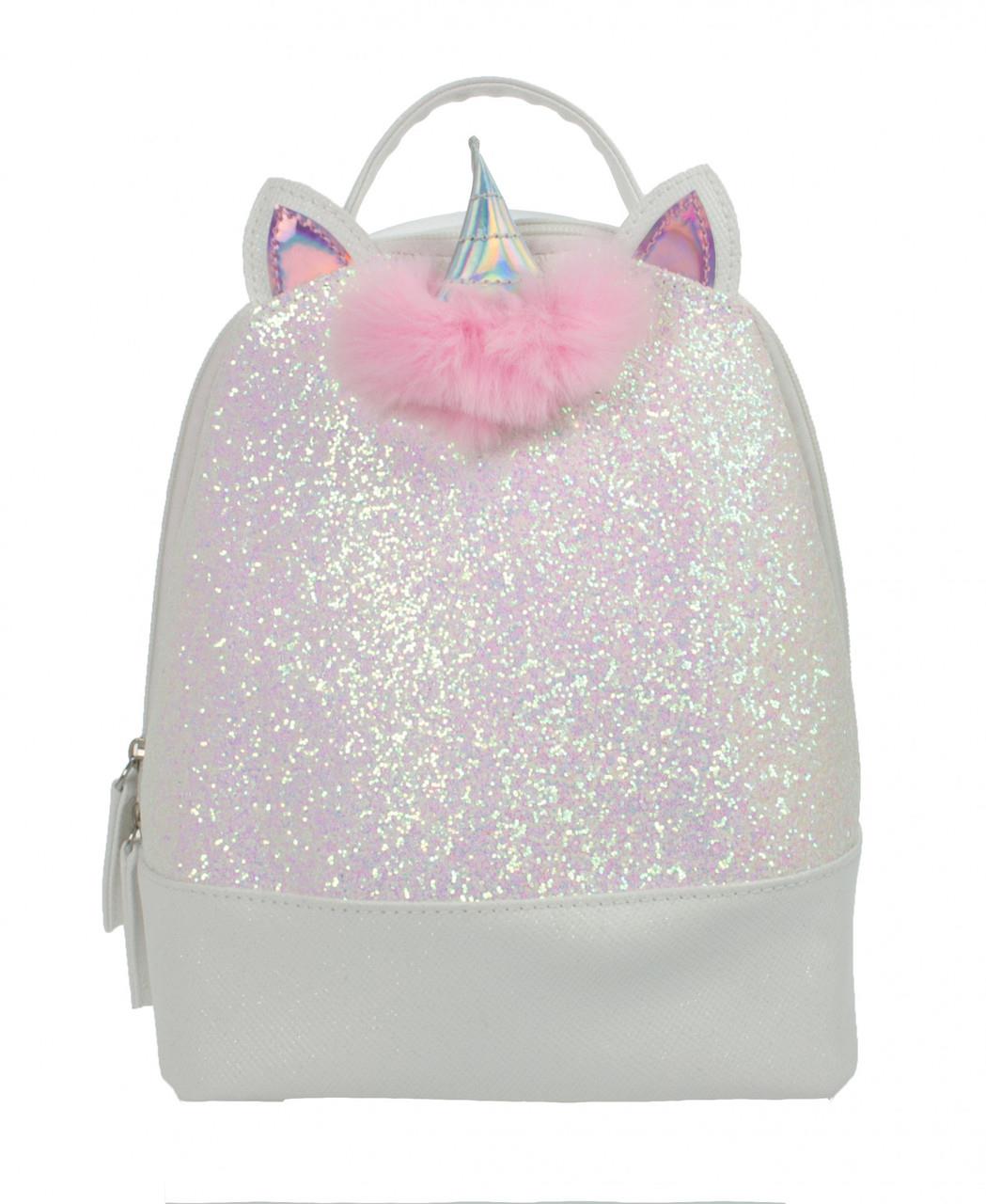 Girls Sparkly Unicorn Backpack with Horn and ears