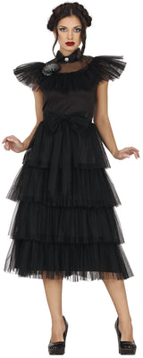 Women's Wednesday Addams Black Dress Costume - S