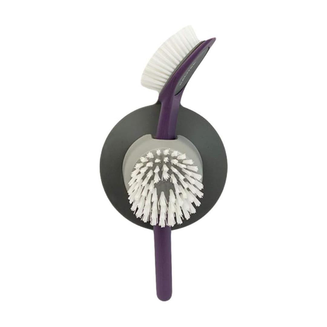 Calitek Washing Up Brush Set of Two with Suction Cup Holder