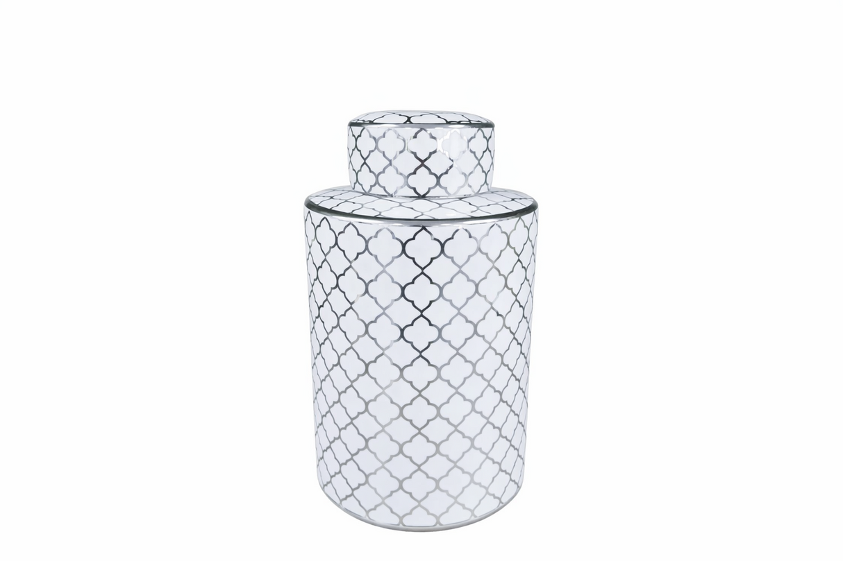 Silver Baroque Style Decorative Jar Elegant Home Decor Approx 36cm