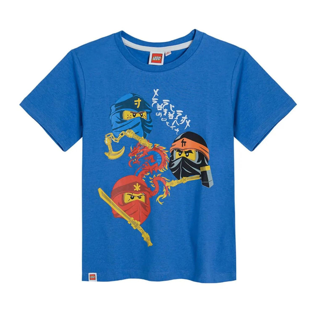 Official LEGO Ninjago Children's Blue T-Shirt Ninja Heroes & Dragon Age 4