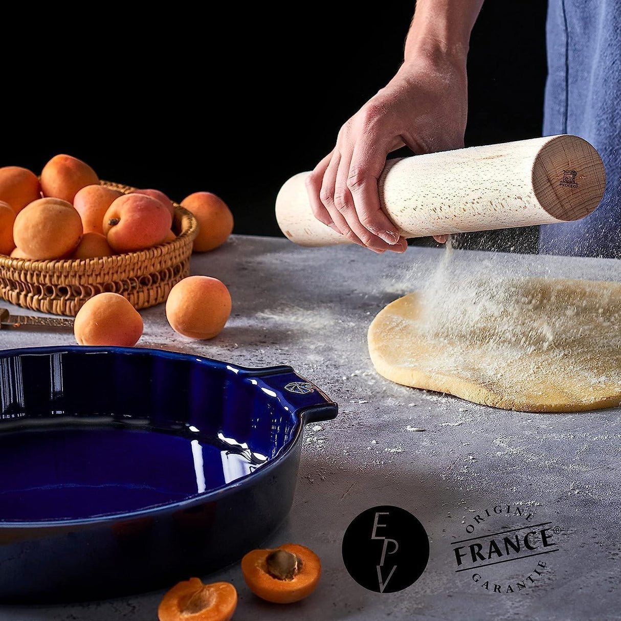 Peugeot Appolia Ceramic Tart Dish 30cm Blue