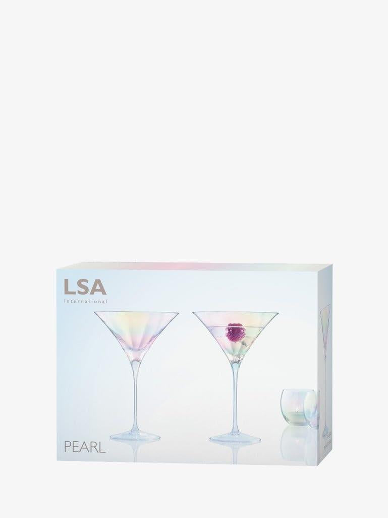 LSA Cocktail Glasses 300ml Mother of Pearl Finish Set of 2