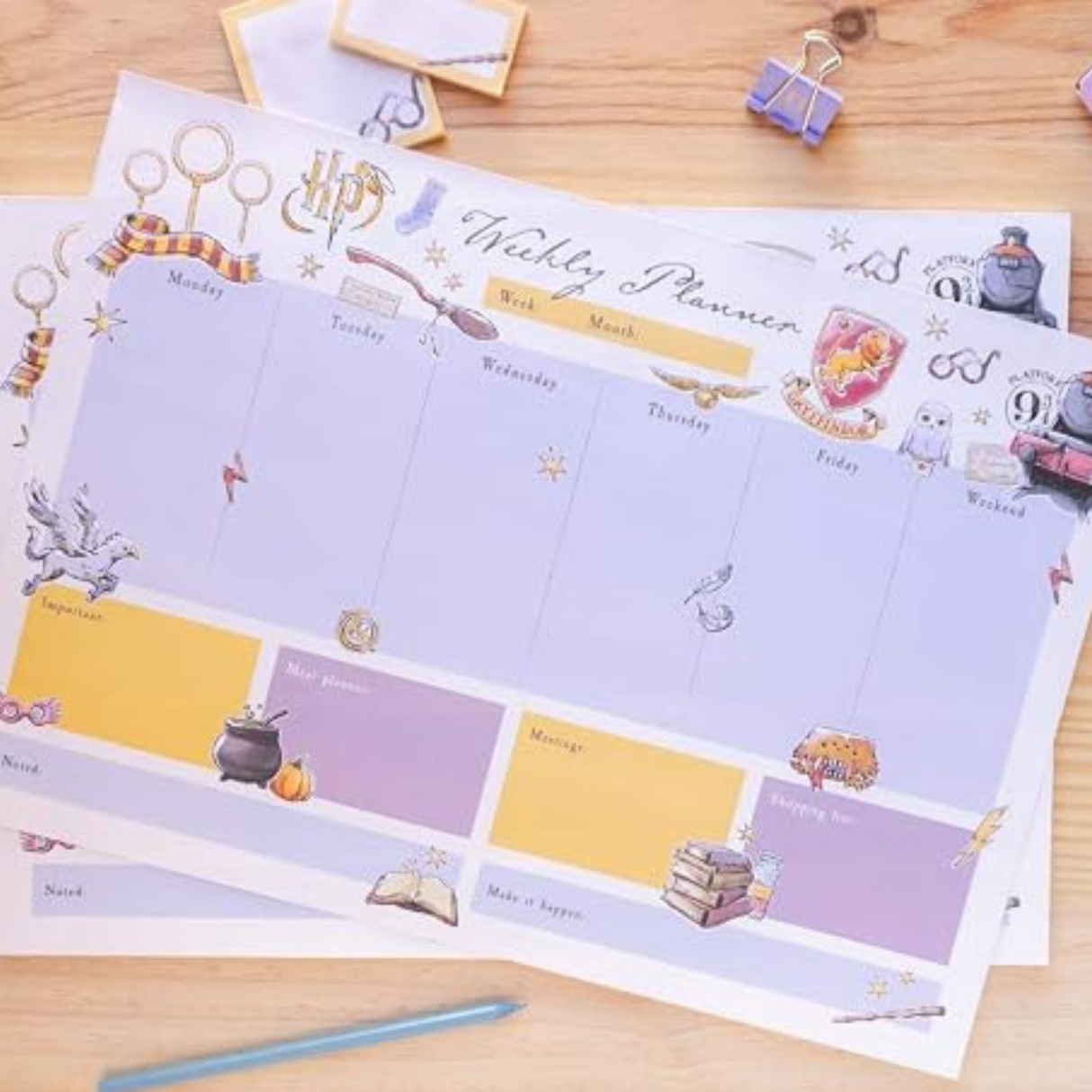 Harry Potter A3 Weekly Planner Notepad Multi