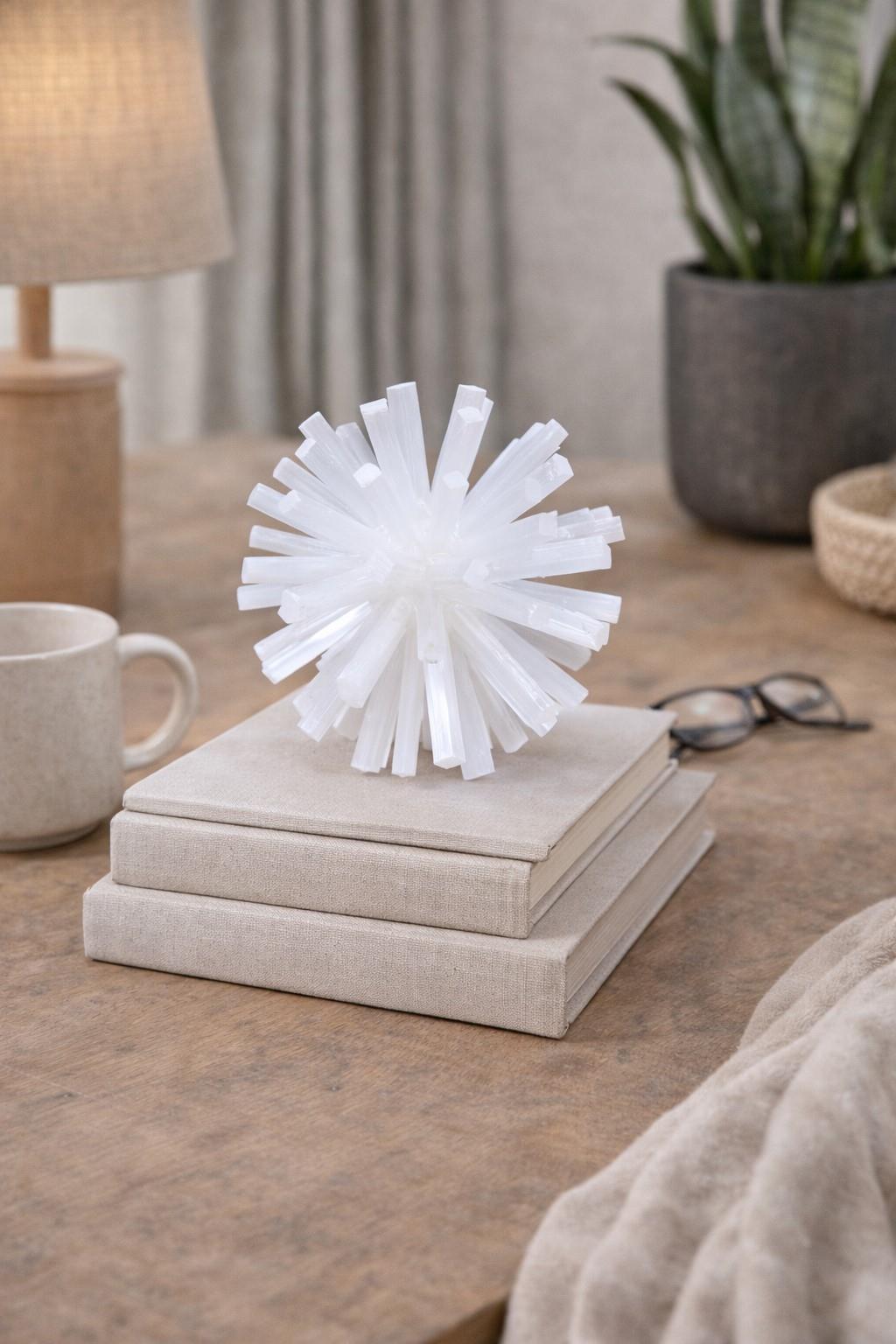 Selenite Crystal Decorative Ball Approx 12cm White