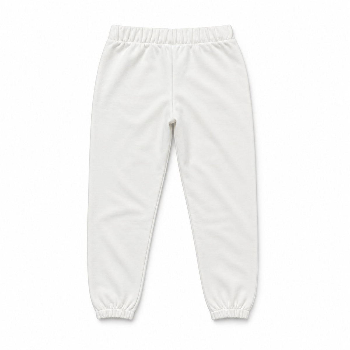Women's 100% Cotton Elasticated Waist Cuffed Joggers Size L White