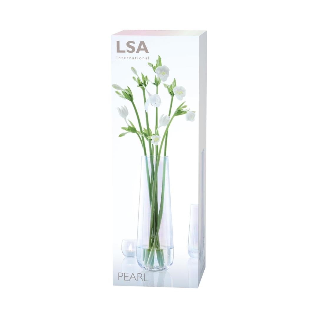 LSA Mother of Pearl Mouth-Blown Glass Design Vase H36cm