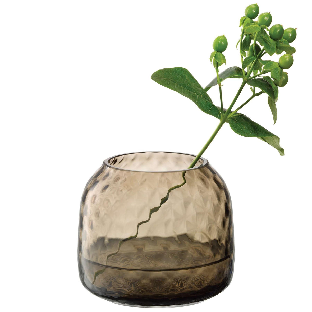 LSA Dapple Tealight Holder Vase 7cm Earth Brown