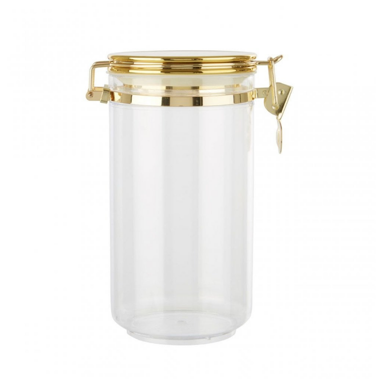 Large Gold Clip Canister Airtight Kitchen Storage Jar with Metal Lid