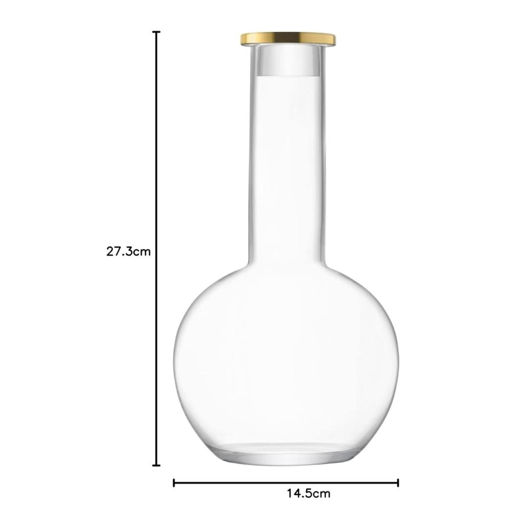 LSA Luca Mouth-Blown Glass Decanter & Stopper 1.5L with Gold Band