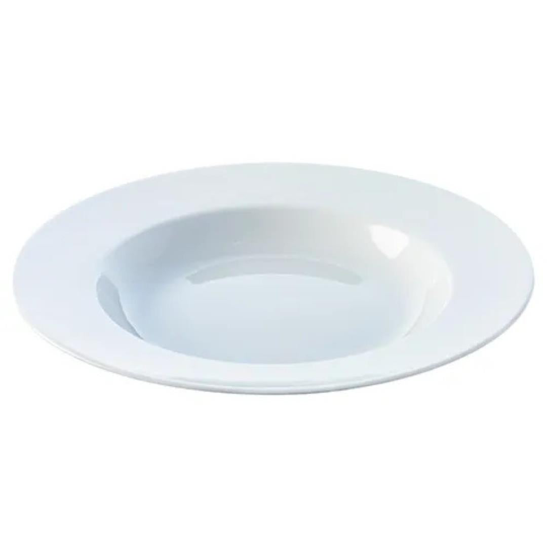 LSA Dine Pasta Porcelain Bowl Rimmed 30cm Set of 4 White